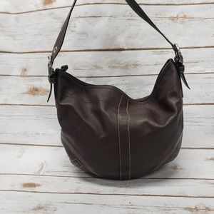 Coach soho tassle brown hobo shoulder bag leather